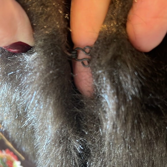 Sue Wong Vintage Embroidered Silk Duster Coat Faux Fur Floral Size 10. Neimans - Picture 4 of 8